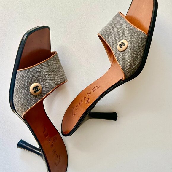 Chanel Denim Kitten Heels, Size 38.5- *RARE,* MINT Condition!! - Picture 7 of 13